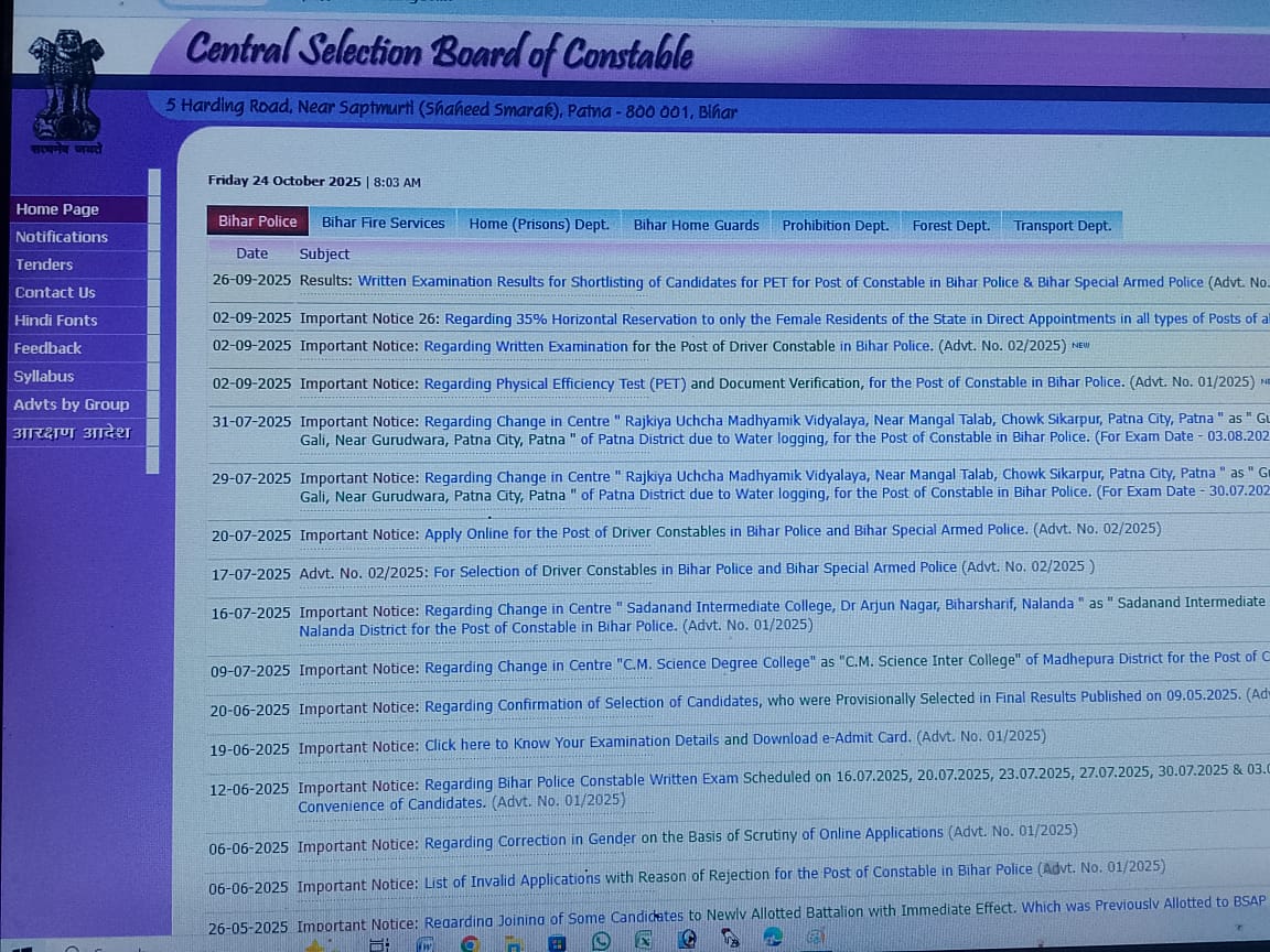 पुलिस कांस्टेबल भर्ती 2025