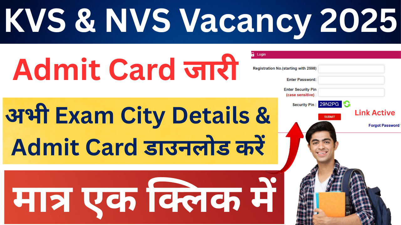 KVS NVS Admit Card 2025 Download