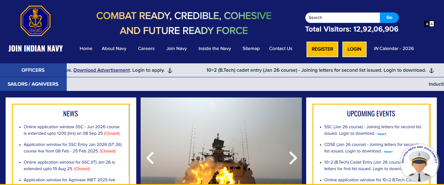 Indian Navy 10+2 B.Tech Cadet Entry 2026