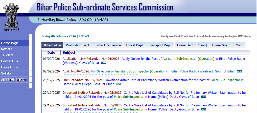 Bihar Police ASI Recruitment 2026