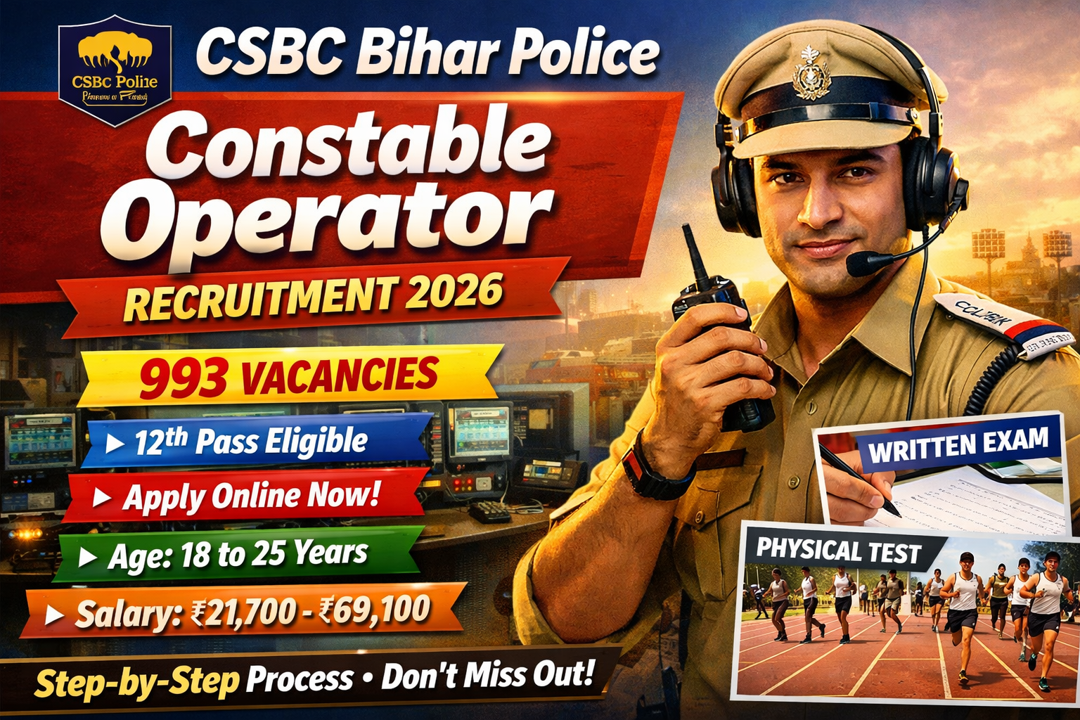 CSBC Bihar Police Constable Operator Online Form 2026
