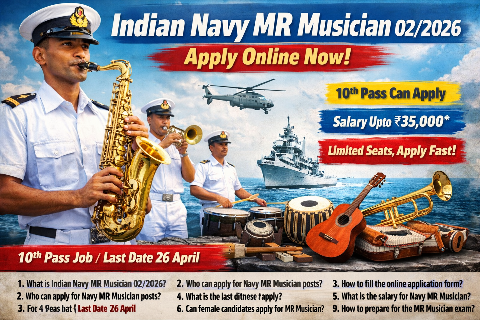 Indian Navy Agniveer MR Musician 02/2026 Online Form 2026