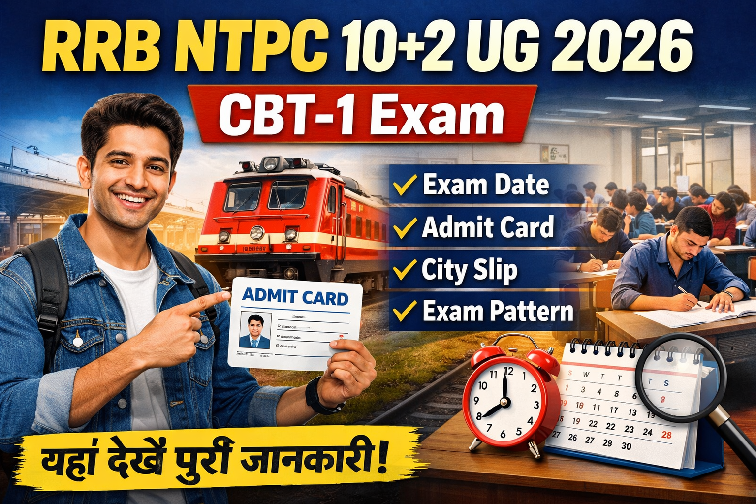 RRB NTPC 10+2 UG 2026 Exam Date Out