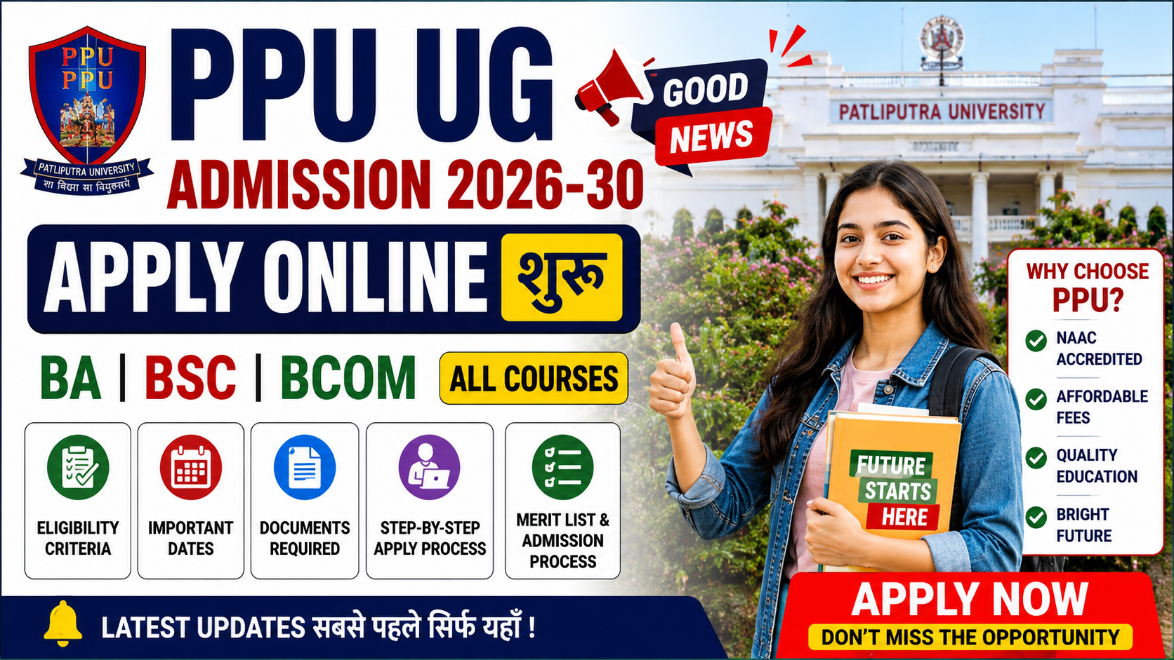 PPU UG Admission 2026-30 Apply Online