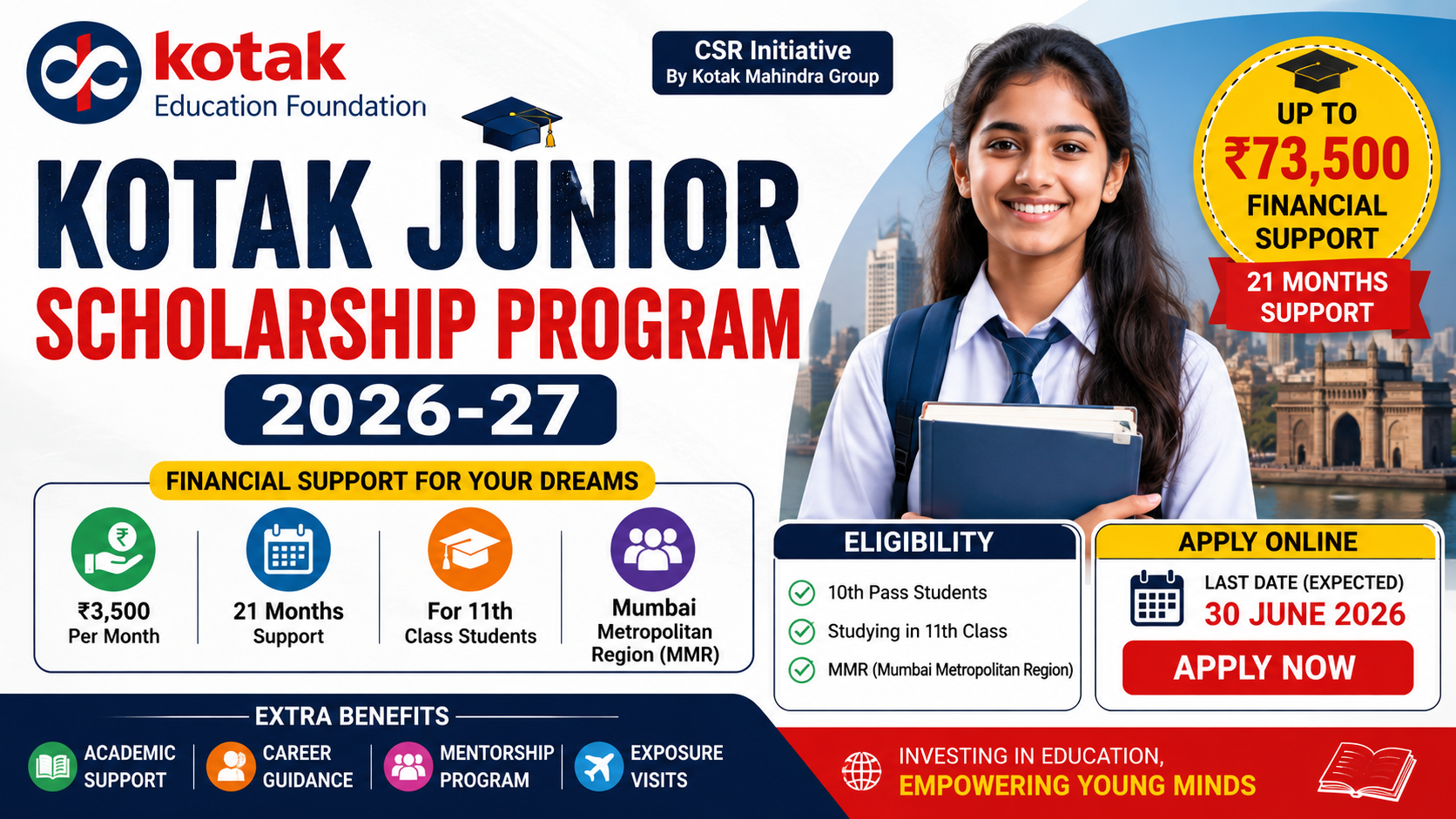 Kotak Junior Scholarship Program 2026-27