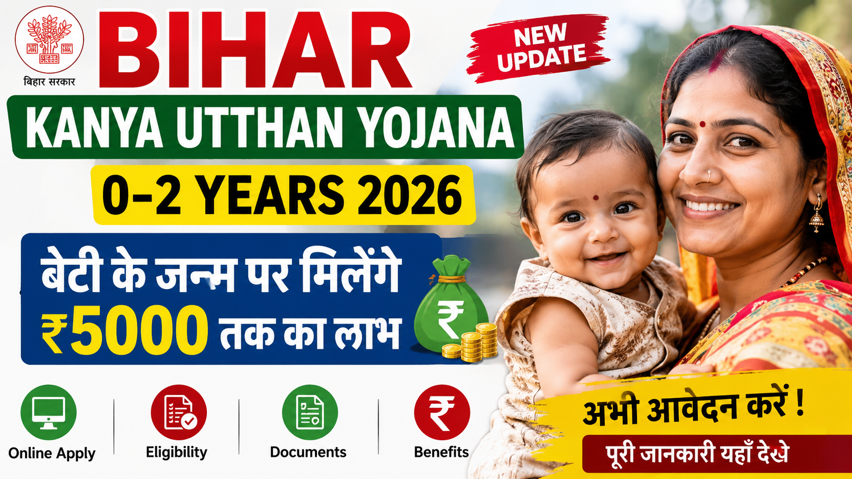 Bihar Kanya Utthan Yojana 0-2 Years