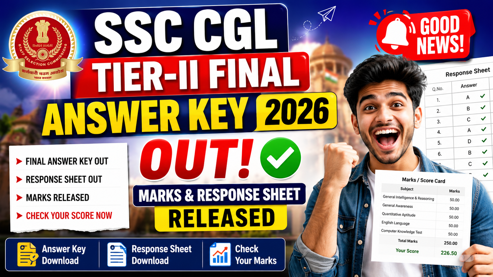 SSC CGL Tier-II Final Answer Key 2026