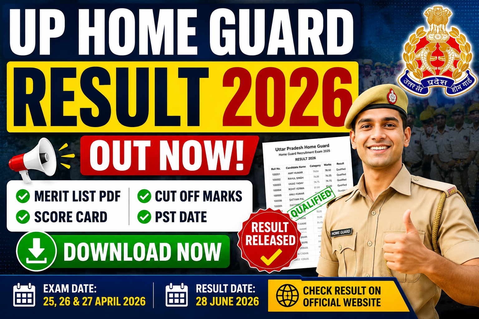UP Home Guard Result 2026