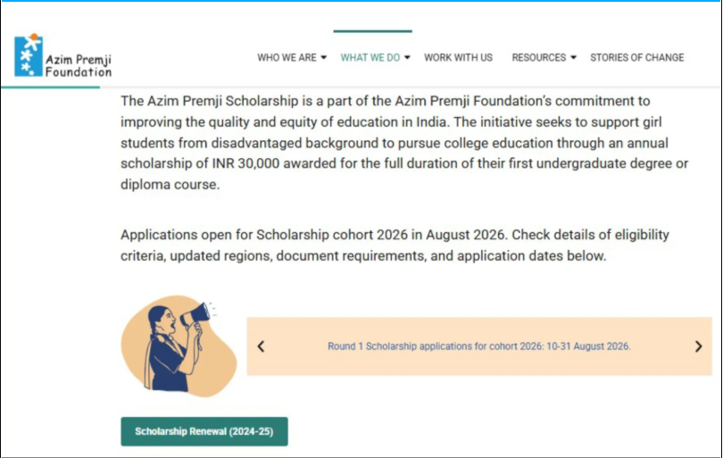 Azim Premji Scholarship 2026-27