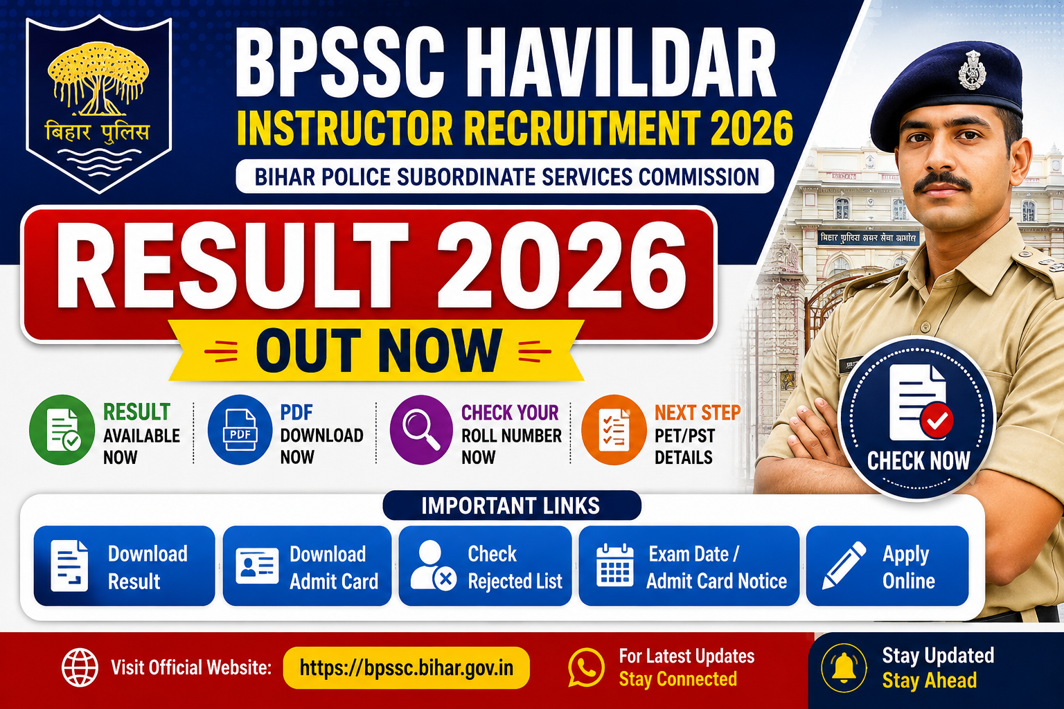 BPSSC Havildar Instructor Result 2026