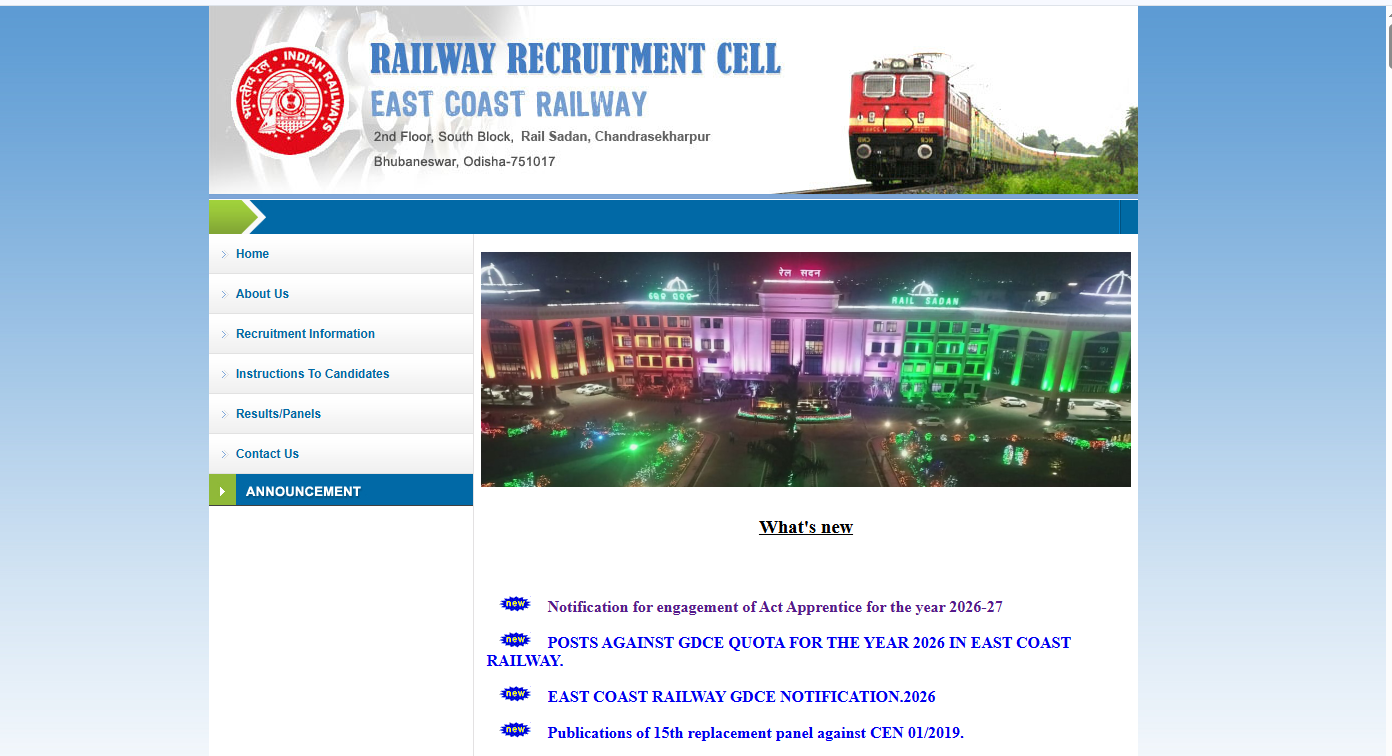 East Coast Railway Apprentice 2026-27