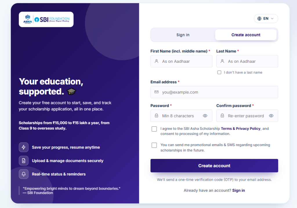 SBI Platinum Jubilee Asha Scholarship 2026-27