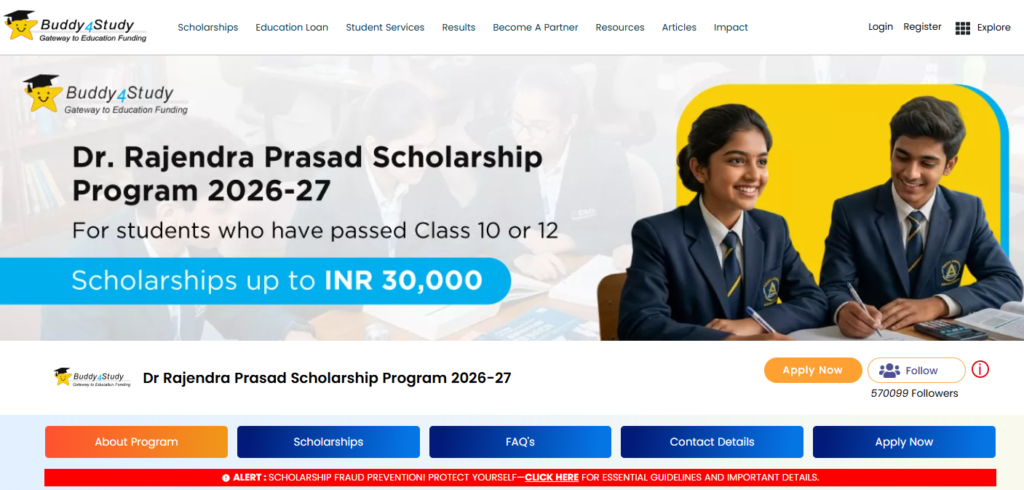 Dr. Rajendra Prasad Scholarship 2026-27